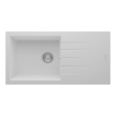 RealStone P011 Assos 86 XL Tek Gözlü Damlalıklı Granit Eviye Beyaz