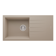 RealStone P011 Assos 86 XL Tek Gözlü Damlalıklı Granit Eviye Beyaz