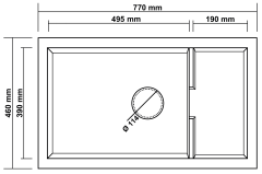 RealStone P017 Patara 1.5 Gözlü Damlalıksız Granit Eviye