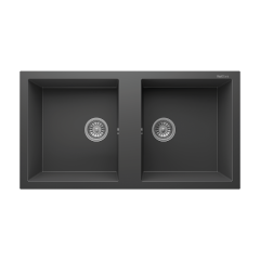 RealStone P019 Nemrut 97 Çift Gözlü Damlalıksız Granit Eviye