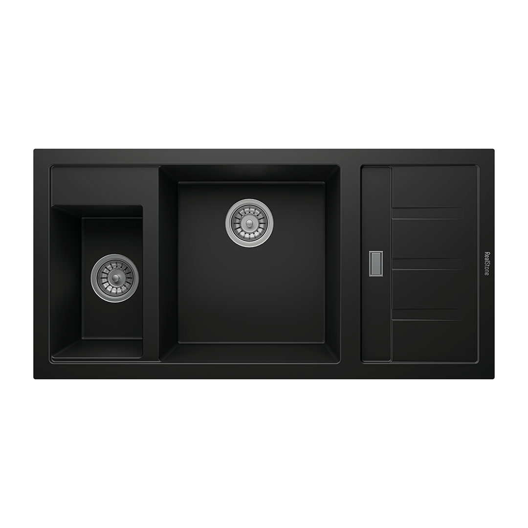 RealStone P022 Aspendos 1.5 Gözlü Damlalıklı Granit Eviye