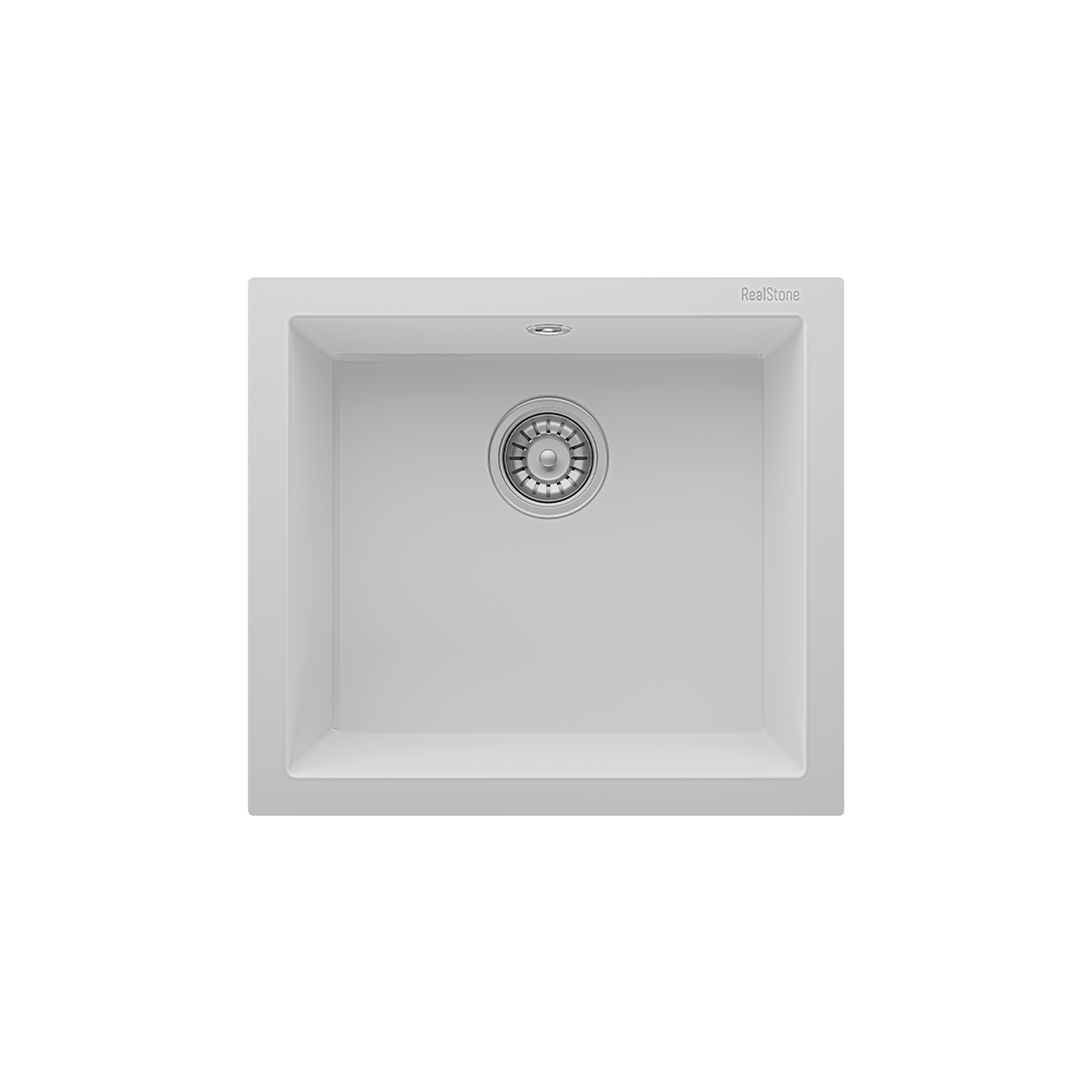 RealStone K005 Gordion 52 Tezgah Altı Granit Eviye Beyaz