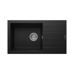 RealStone P010 Assos 76 XL Tek Gözlü Damlalıklı Granit Eviye Siyah