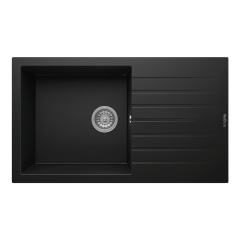 RealStone P014 Loadikya 86 XL Tek Gözlü Damlalıklı Granit Eviye Siyah