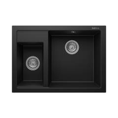 RealStone P016 Cappadocia 1.5 Gözlü Damlalıksız Granit Eviye Siyah