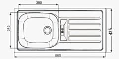 Tek Hazneli Damlalıklı Eviye - AE 8650 T