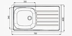 Tek Hazneli Damlalıklı Eviye - AE 7650