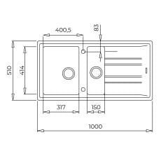TEKA Stone 60 B-TG 1,5 Hazneli Damlalıklı Granit Eviye 50cm x 100cm Beyaz