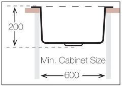 Margareta Damlalıksız Tek Gözlü Granit Eviye 47cm x 60cm