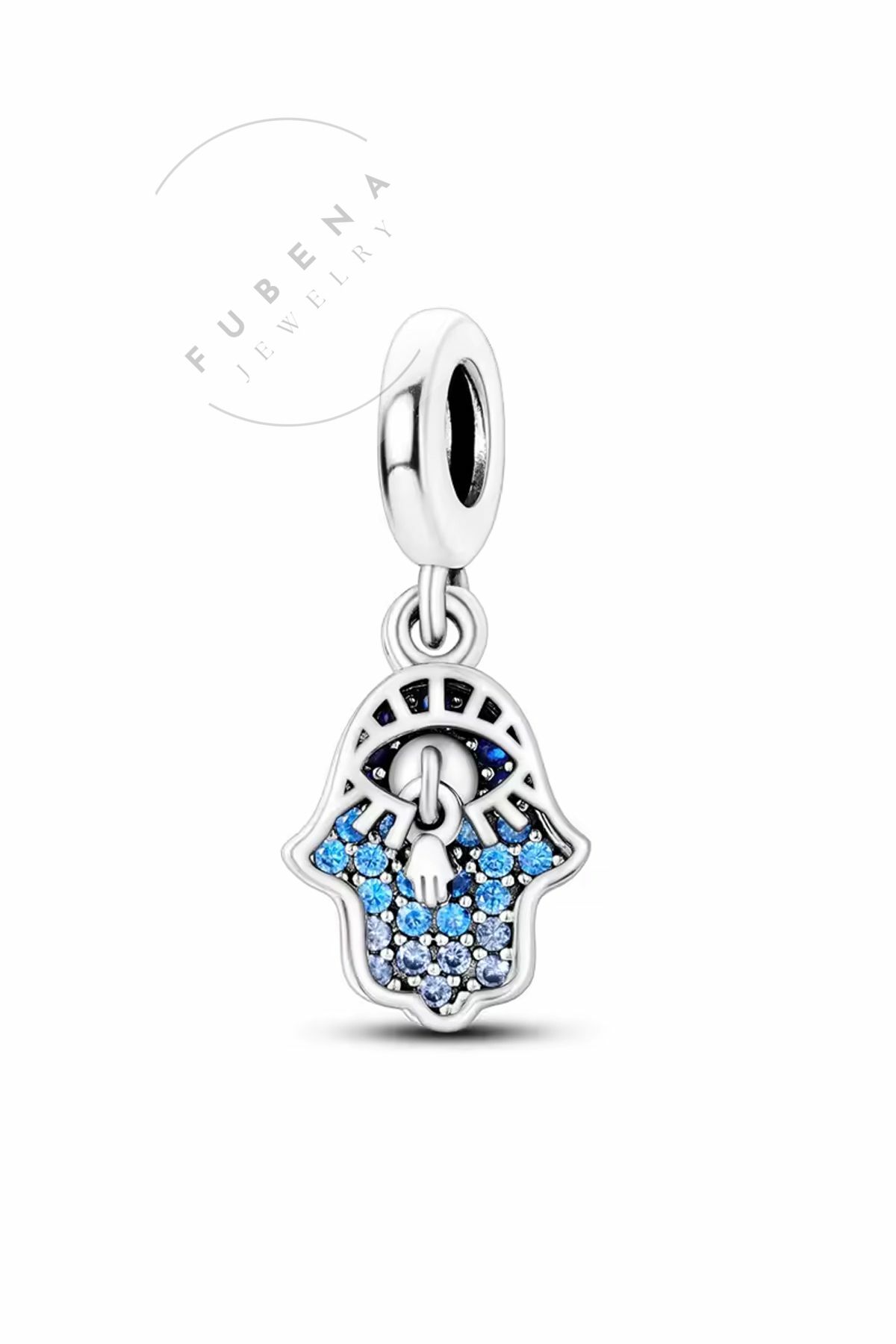 Mavi Taşlı Nazar El Sallantılı Charm