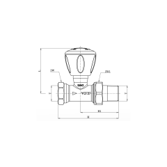 ECA RV3 Radyatör Valfi, Düz - 1/2 - 602120725