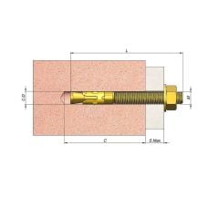 Klipsli Dübel - M16 x 180 mm