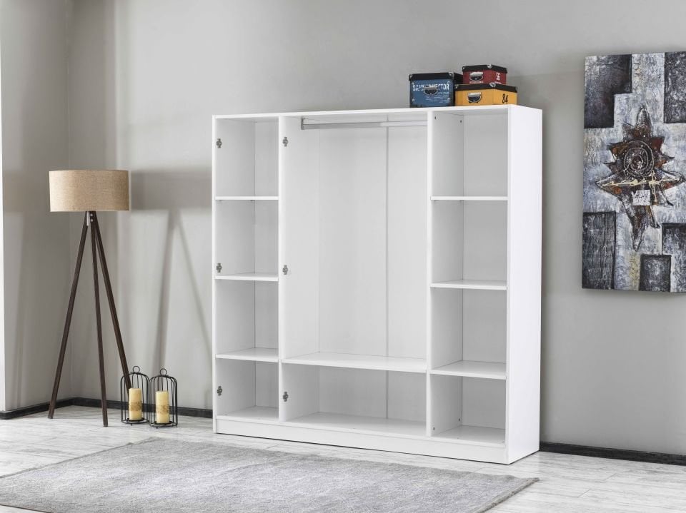 EVORA 4 KAPAKLI  DOLAP (180CM) (BEYAZ)