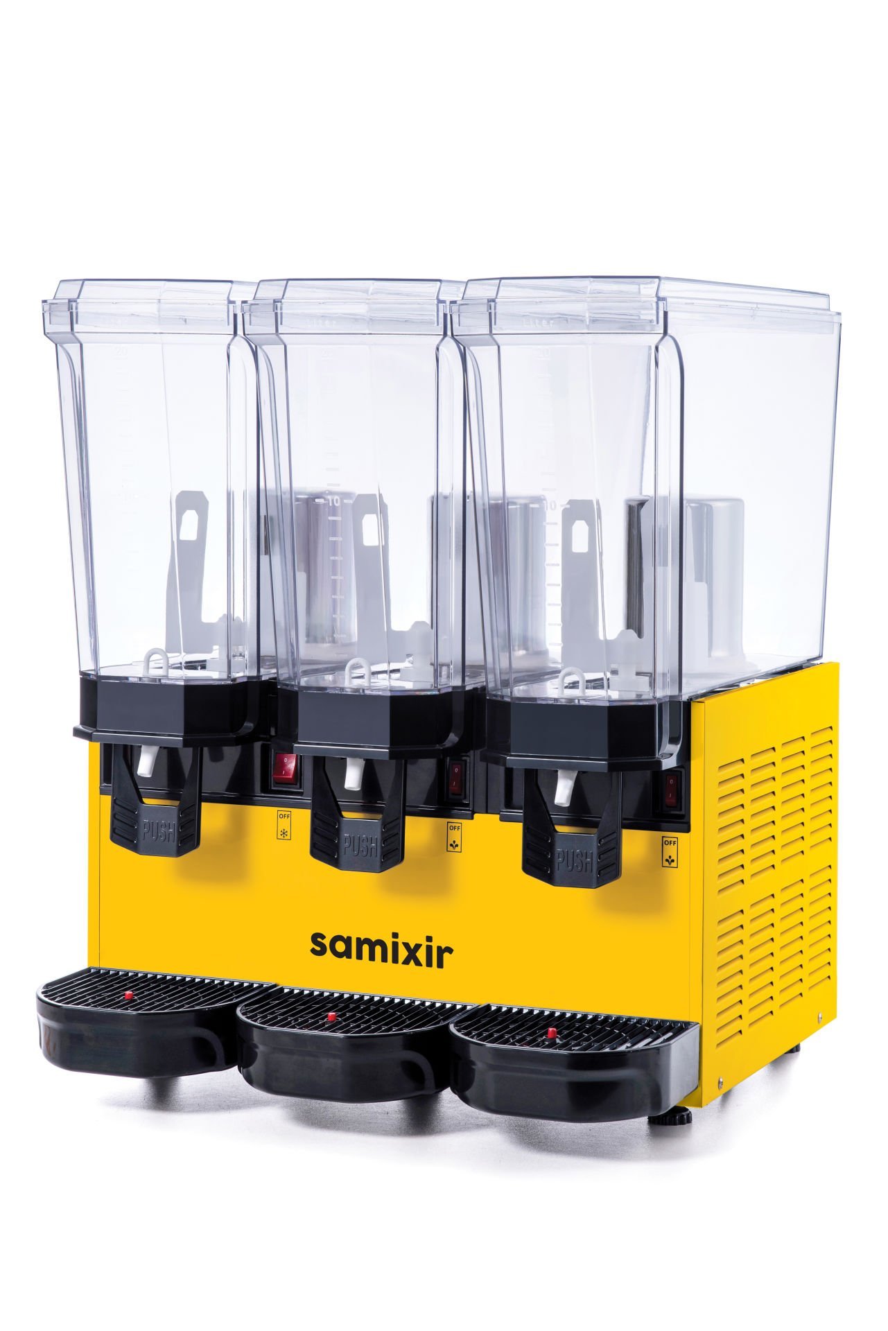 Samixir 60.MMMY Triple Klasik Karıştırıcılı Soğuk İçecek Dispenseri, 20+20+20 L, Sarı