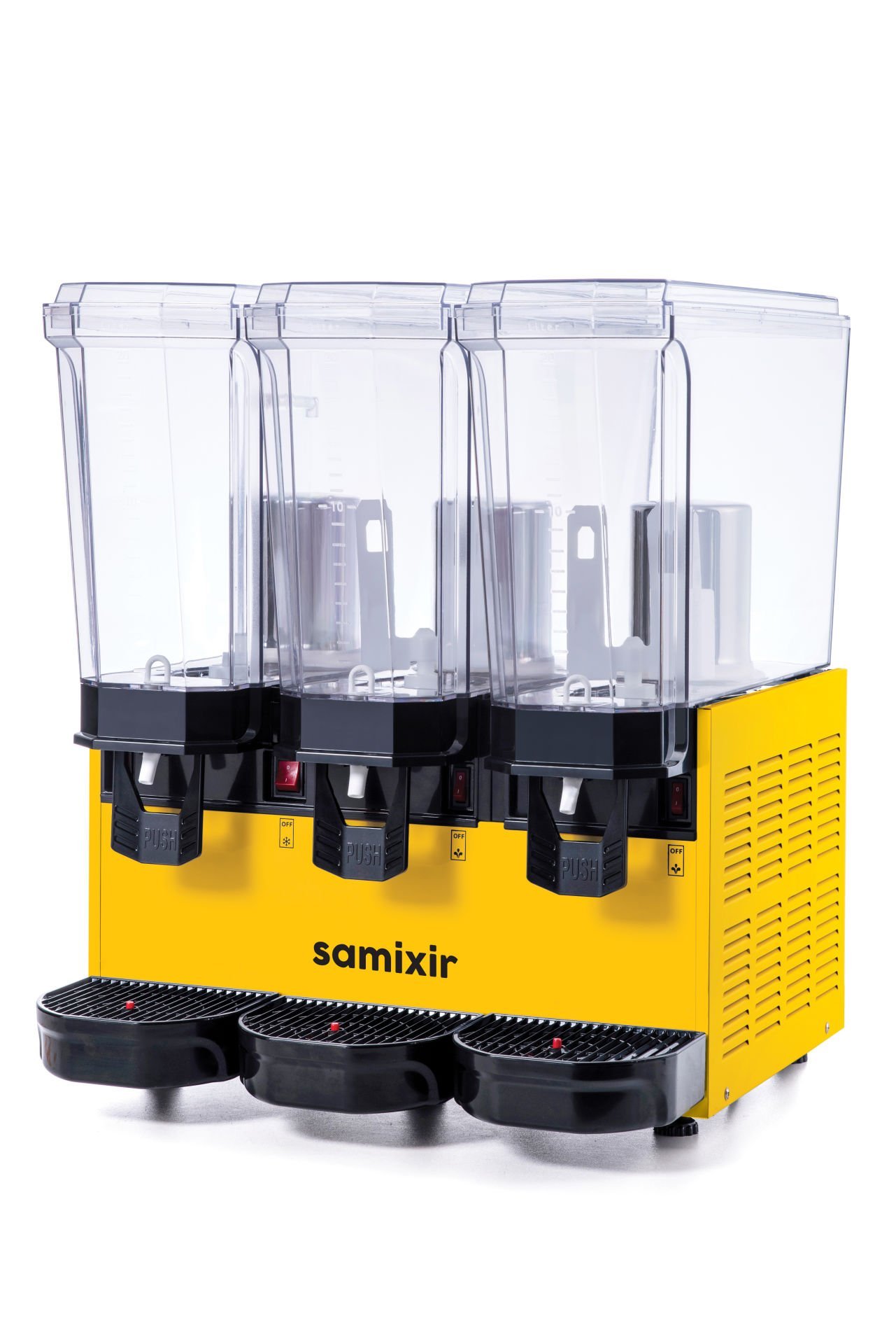 Samixir 60.SMMY Triple Klasik Fıskiyeli Karıştırıcılı ve Karıştırıcılı Soğuk İçecek Dispenseri, 20+20+20 L, SarıÜRÜN KODU : 023.60.SMMY