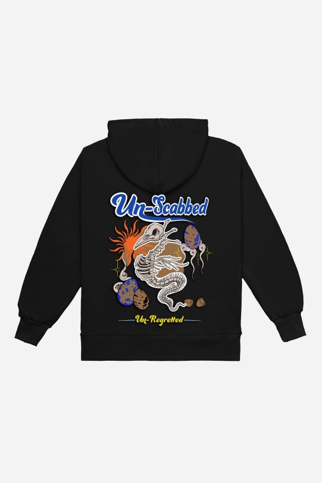 UN-SCABBED Embroidered Unisex Oversize Black Hoodie