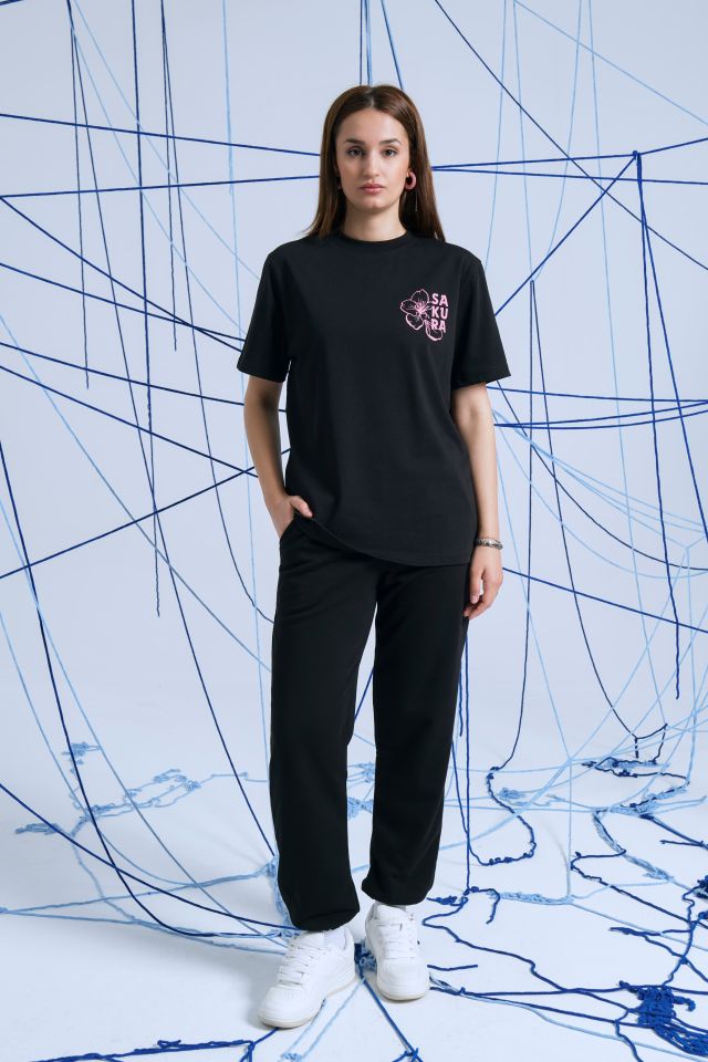 BeFourOut Printed Black Sweatpants