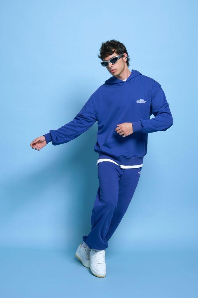 BeFourOut Printed Saxe Blue Sweatpants