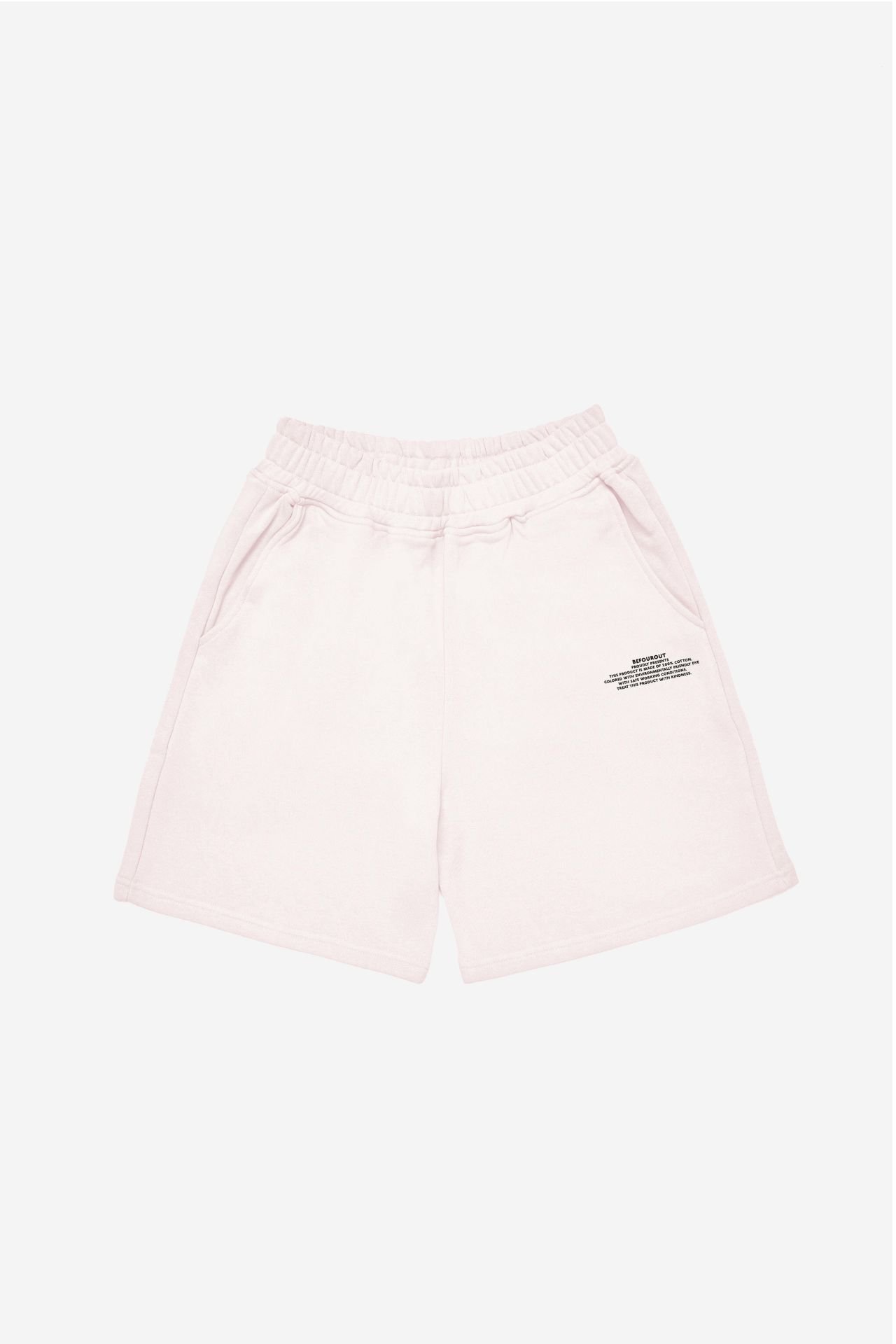 BeFourOut Print Logolu Unisex Ekru Şort M
