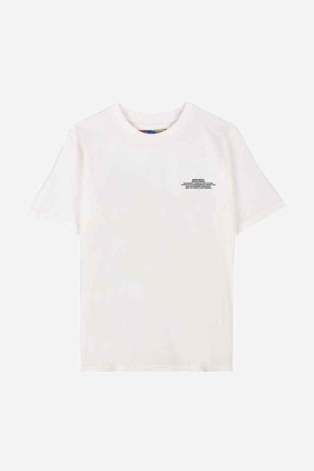 BeFourOut Print Logolu Oversize Unisex Ekru Tshirt XL