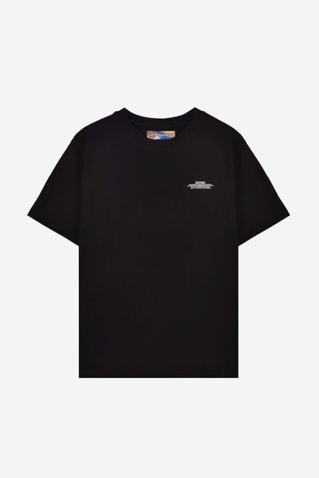 BeFourOut Print Logolu Oversize Unisex Siyah Tshirt