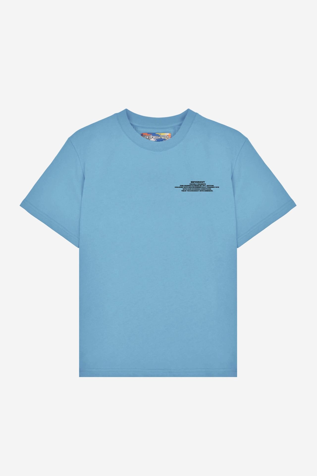 BeFourOut Printed Oversize Unisex Baby Blue Tshirt