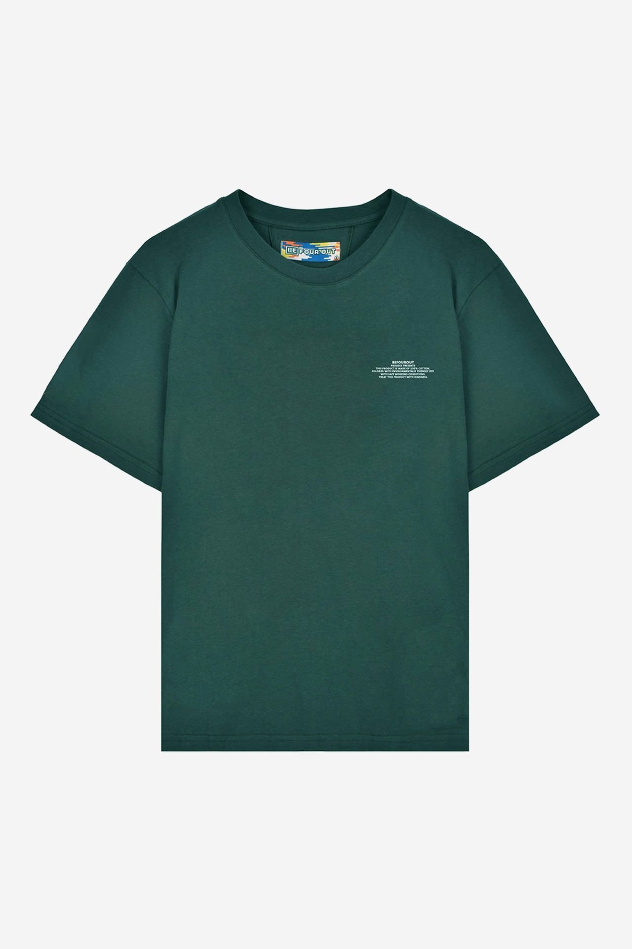 BeFourOut Printed Oversize Unisex Dark Green Tshirt