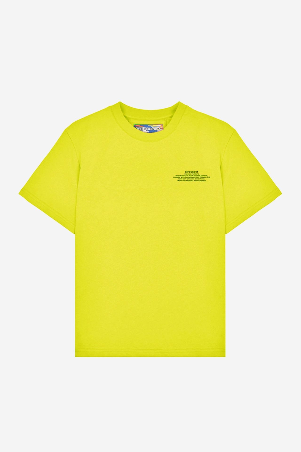 BeFourOut Printed Oversize Unisex Yellow Tshirt