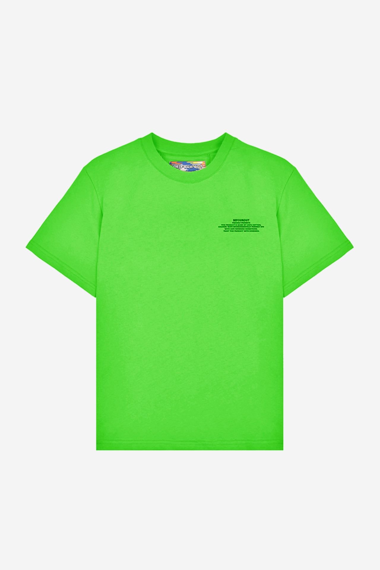 BeFourOut Printed Oversize Unisex Pistachio Green Tshirt