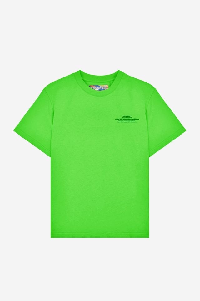 BeFourOut Print Logolu Oversize Unisex Fıstık Yeşili Tshirt XL