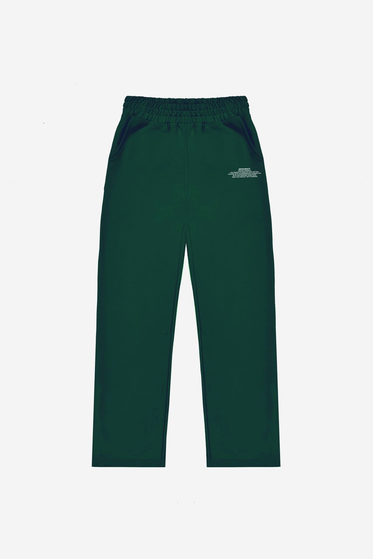 BeFourOut Printed Dark Green Wide Sweatpants