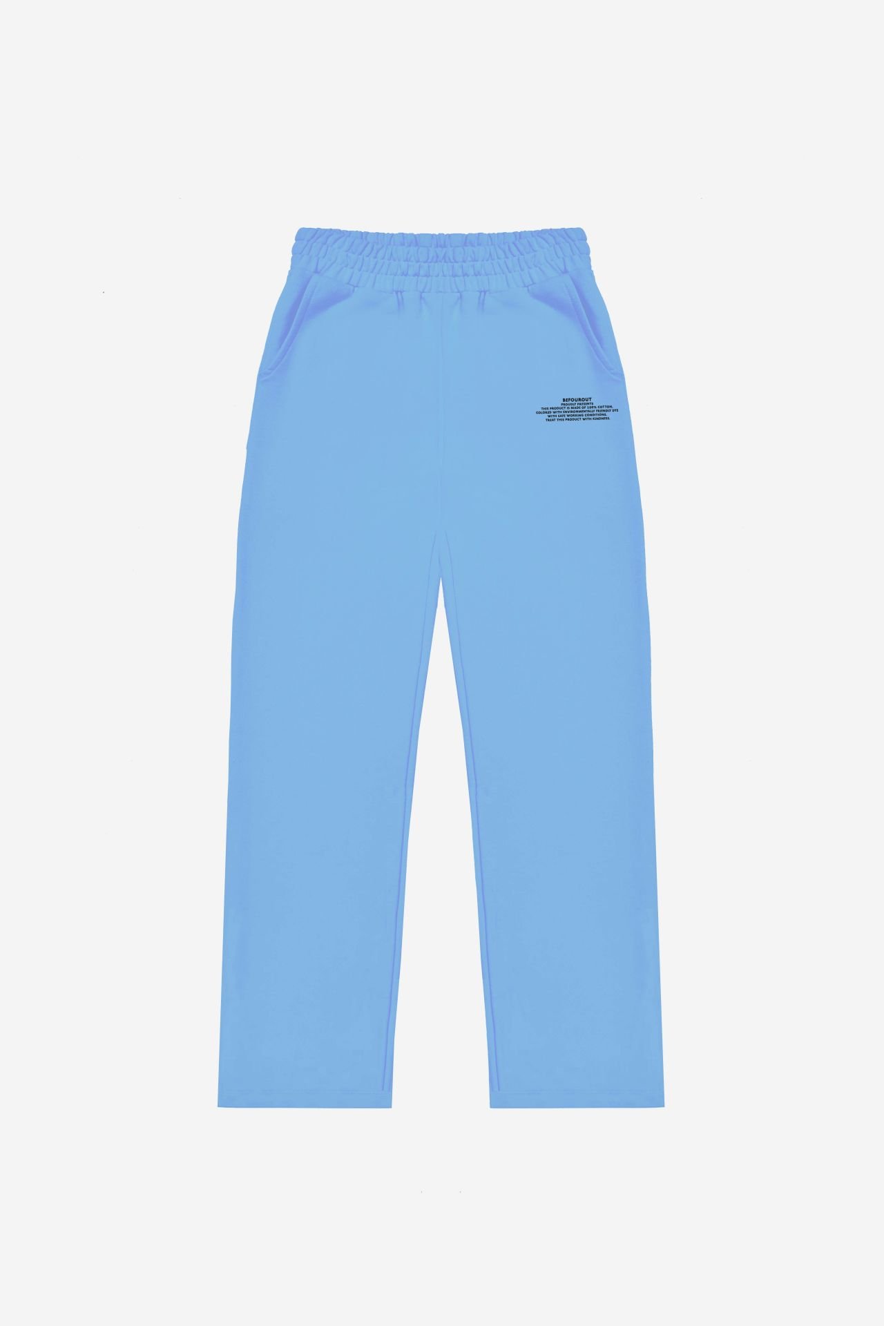 BeFourOut Printed Baby Blue Wide Sweatpants