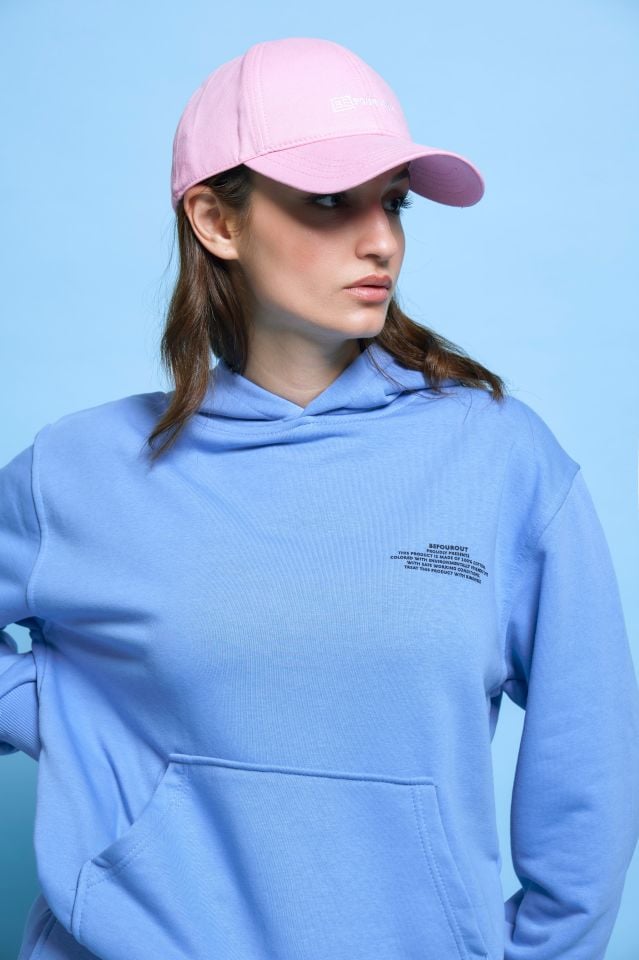 BeFourOut Printed Oversize Unisex Baby Blue Hoodie