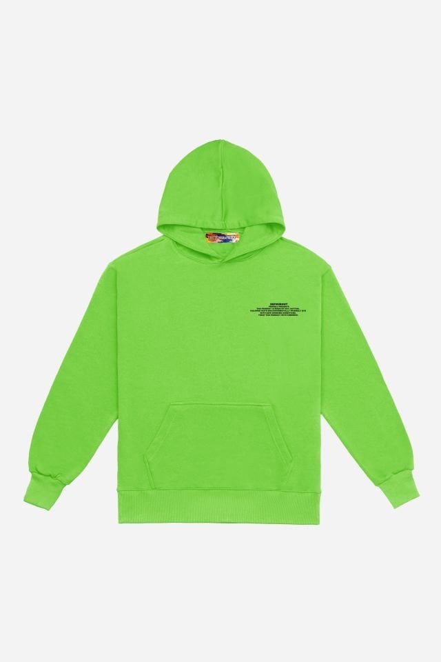 BeFourOut Printed Oversize Unisex Pistachio Green Hoodie