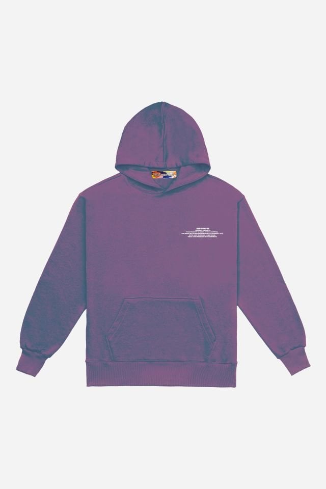 BeFourOut Printed Oversize Unisex Lilac Hoodie