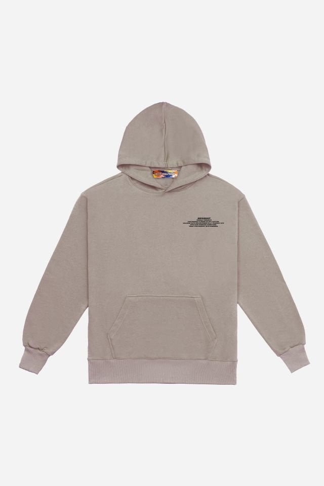 BeFourOut Printed Oversize Unisex Brown Hoodie