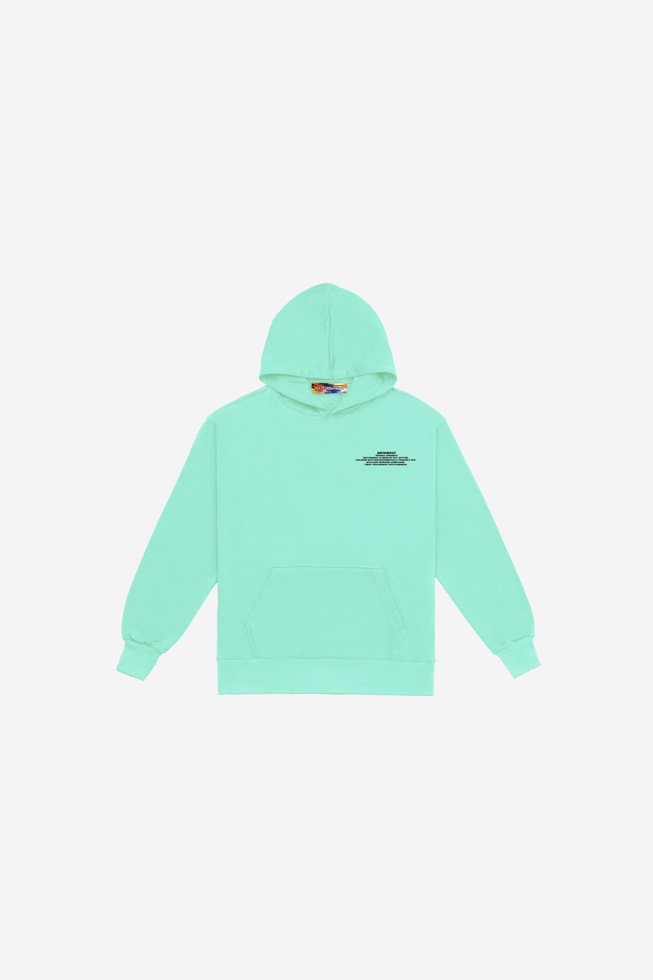 BeFourOut Printed Kids Water Green Hoodie