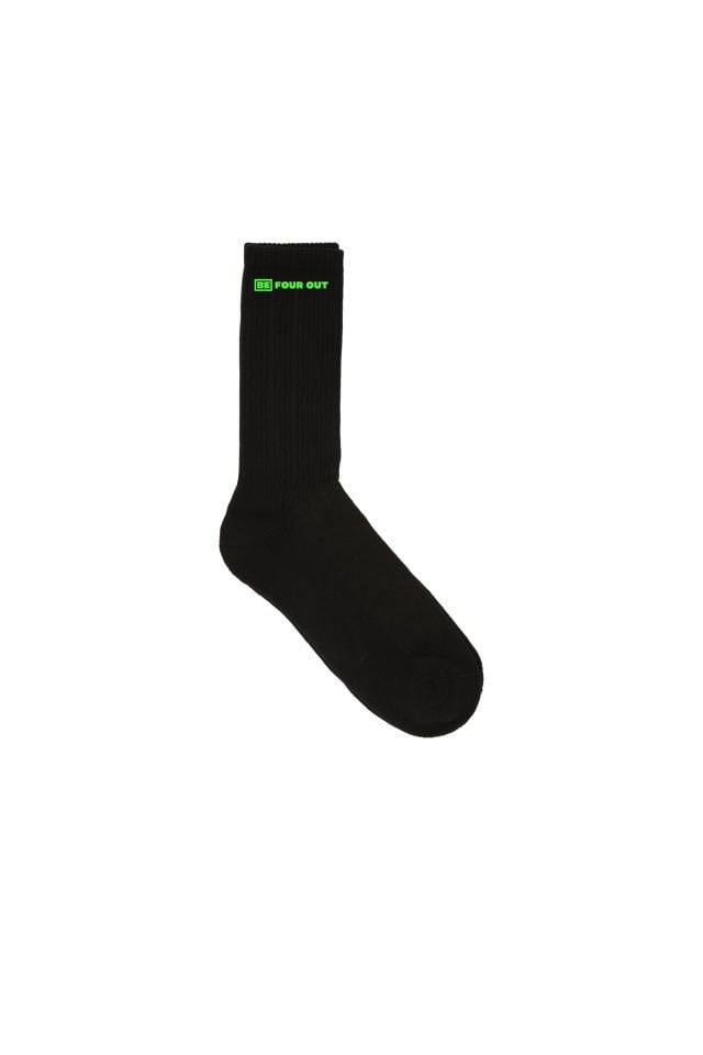 BeFourOut Logolu Unisex Siyah Uzun Çorap
