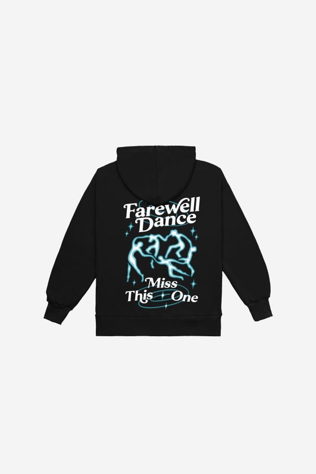 FAREWELL Nakışlı Unisex Oversize Siyah Hoodie XL