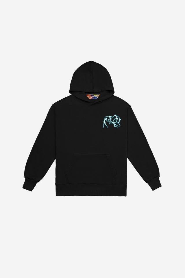 FAREWELL Nakışlı Unisex Oversize Siyah Hoodie XL