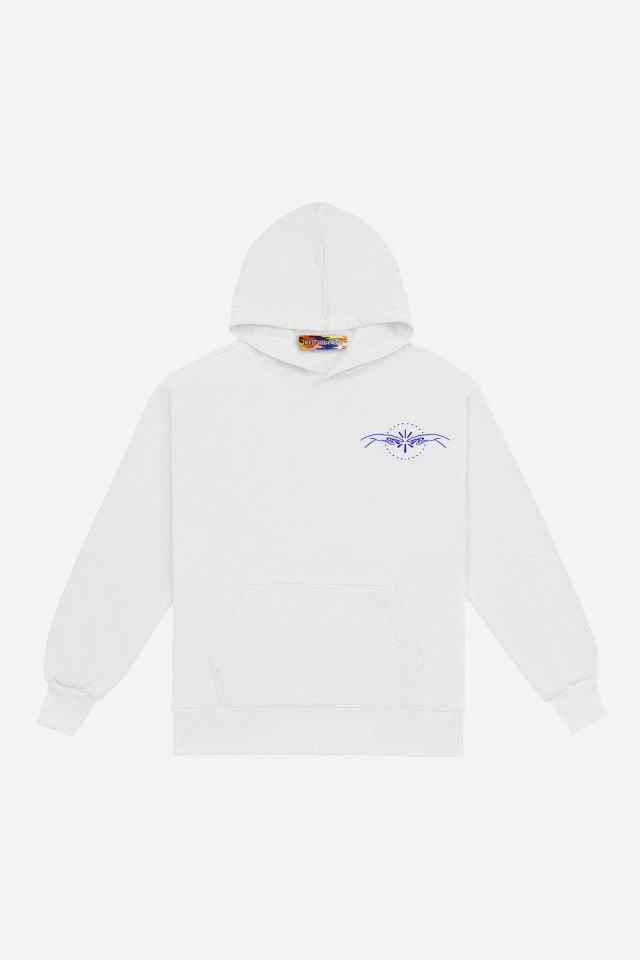 WORLD Nakışlı Unisex Oversize Ekru Hoodie XL