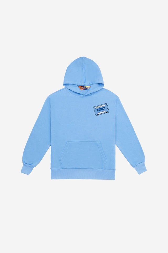 DAYDREAMING Nakışlı Unisex Oversize Bebek Mavisi Hoodie XL