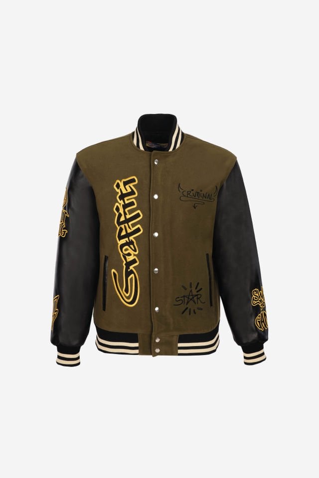 GRAFFITI Nakışlı Unisex Kolej Mont XL