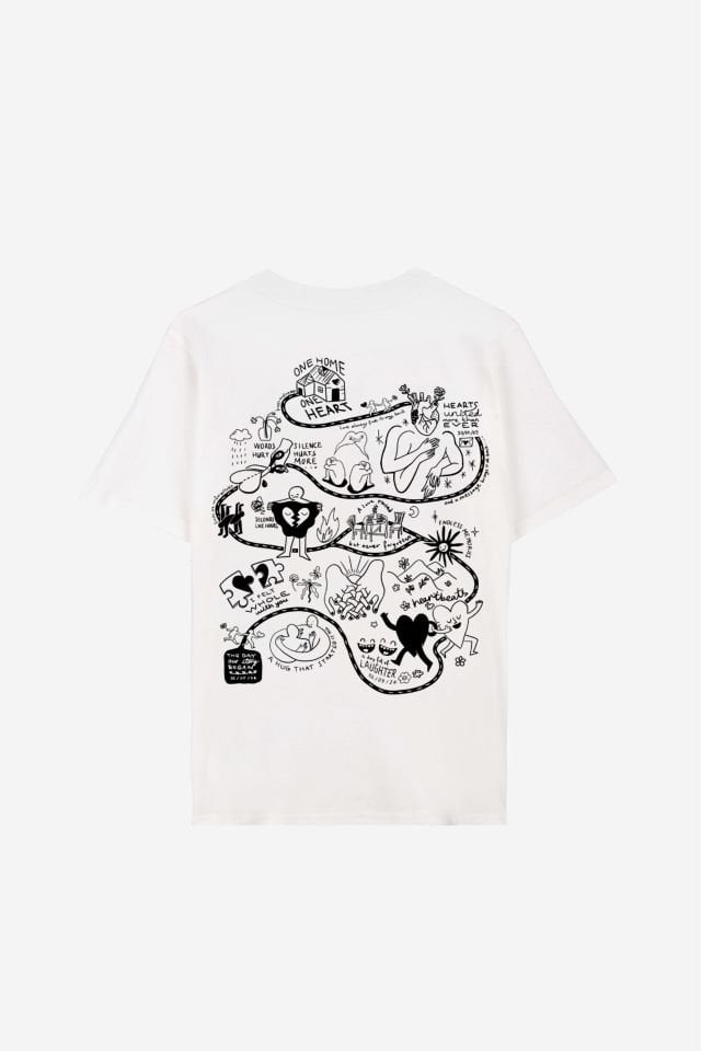 LOVE STORY Baskılı Oversize Unisex Ekru Tshirt XL