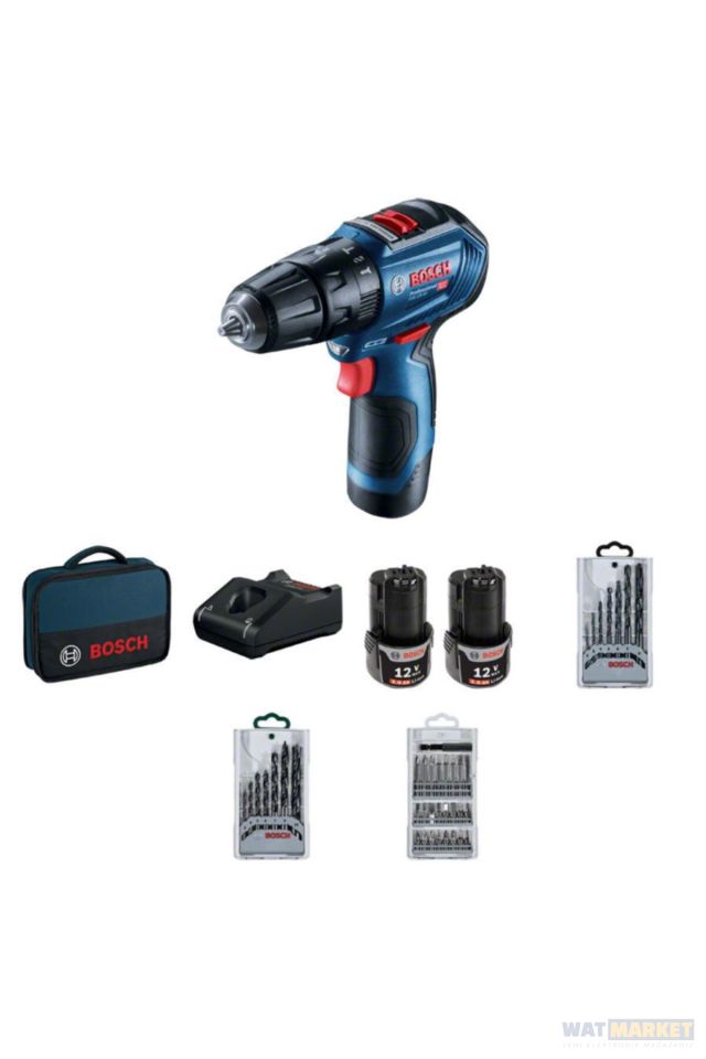 Gsb 12v-30 Professional 2.0ah Çift Akülü Darbeli Vidalama + 39 Parça Vidalama Set - 06019g9101