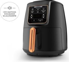 11KKK Karaca Air Pro Cook Xl 2 In 1 Konuşan Airfryer Black Cooper