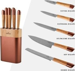 Karaca Maple Rosegold 6 Parça Bıçak Seti