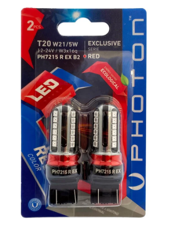 Photon T20 W21-5W Kırmızı T20 Blister