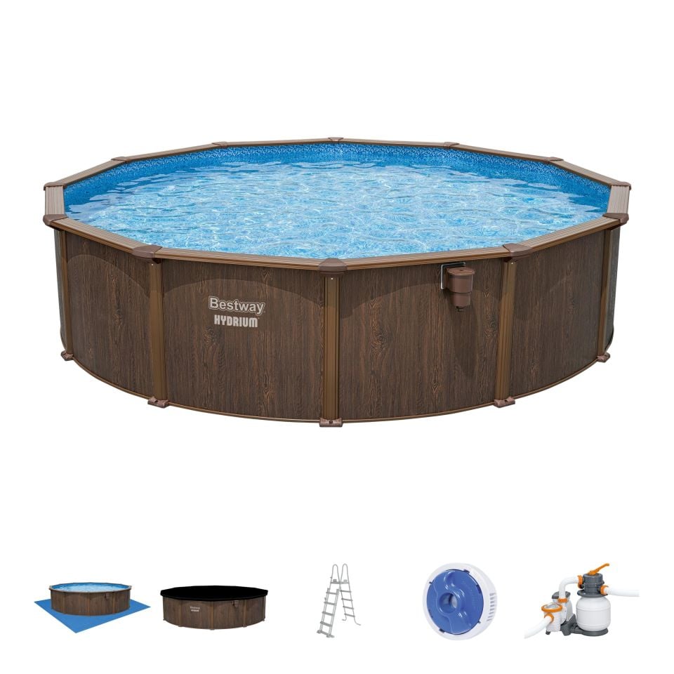 Bestway® 561CS Hydrium™ Çelik Duvarlı Yerüstü Havuz Seti 5,49 m x 1,32 m