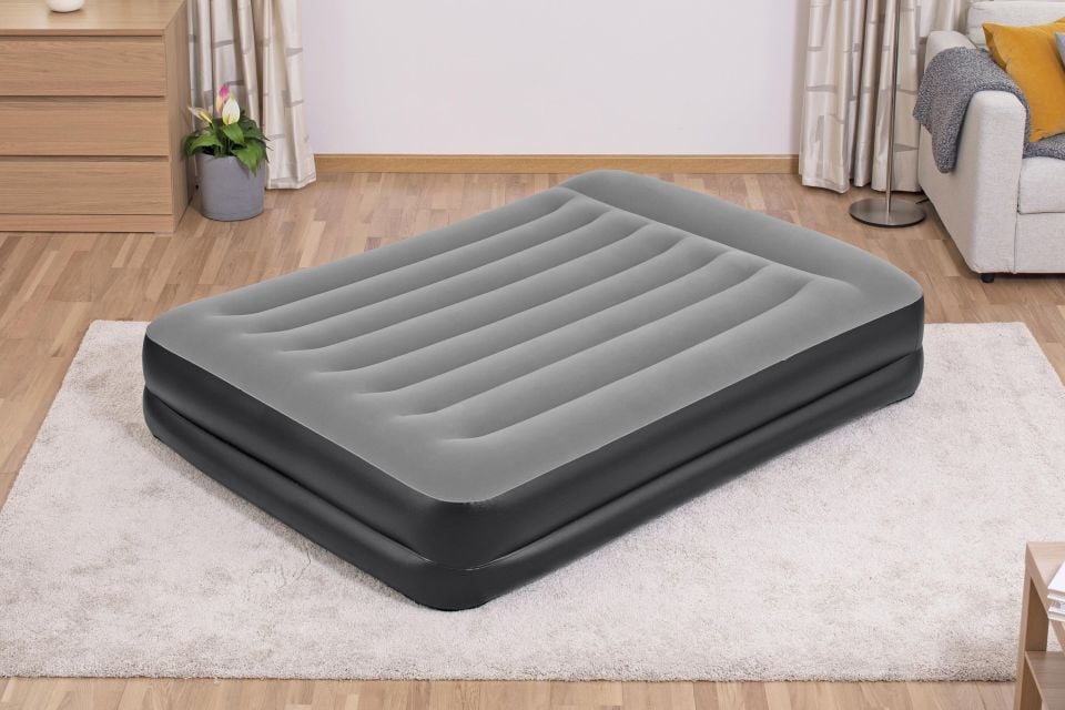 Bestway® 67403 Tritech™ Geniş Çift Kişilik Şişme Yatak, Entegre Elektrikli Şişirme Aparatı ve Antimikrobiyal Kaplama 2.03 m x 1.52 m x 46 cm